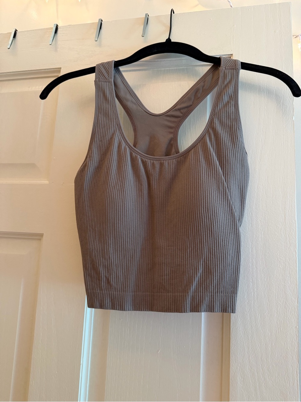 Amazon Ribbed Racerback Tank Top - Taupe